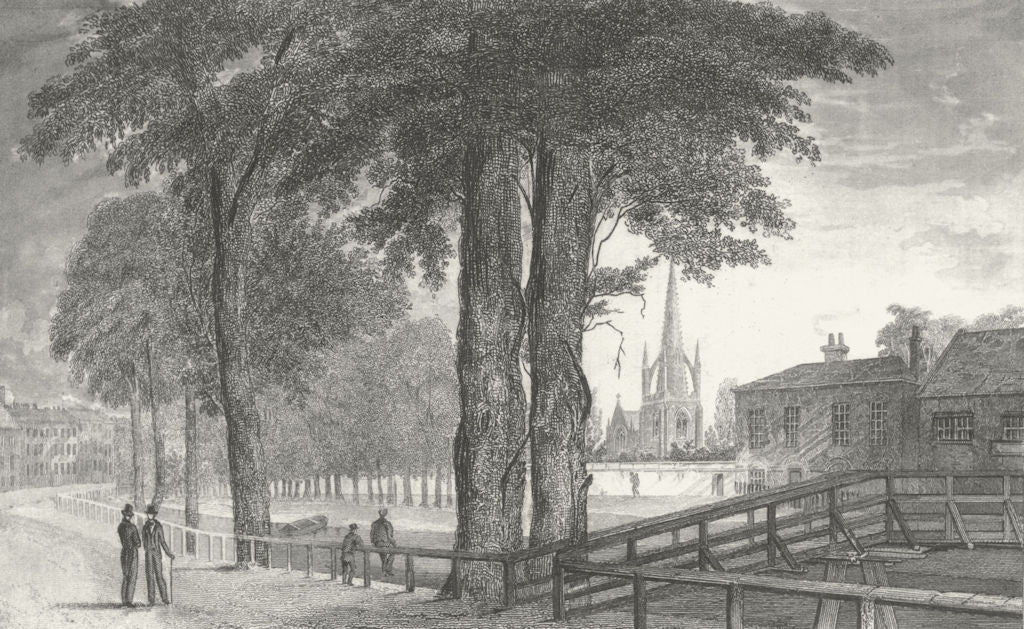 LINCS. Spalding. Saunders Nice under trees 1836 old antique print picture